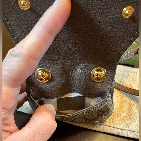 New Authentic Gucci Blondie GG Supreme Logo Wallet On Chain Brown Crossbody Bag - Picture 13 of 15